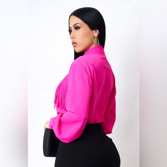 Tops - Pink Fringe blouse